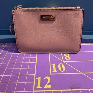 Kate Spade Pink Keychain Coin Purse Card Wallet Dusty Rose